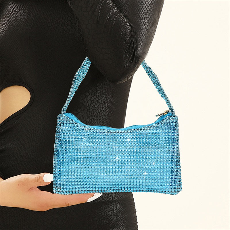 Pochette Soirée Strass Diamants Femme - Sac Épaule Brillant Mariage Gala Party Clutch