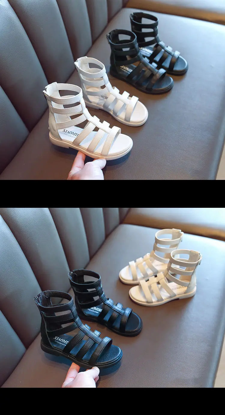 Sandales Fille Été Romaines Légères - Chaussures Plates Semelle Souple Confort Antidérapant Princesse