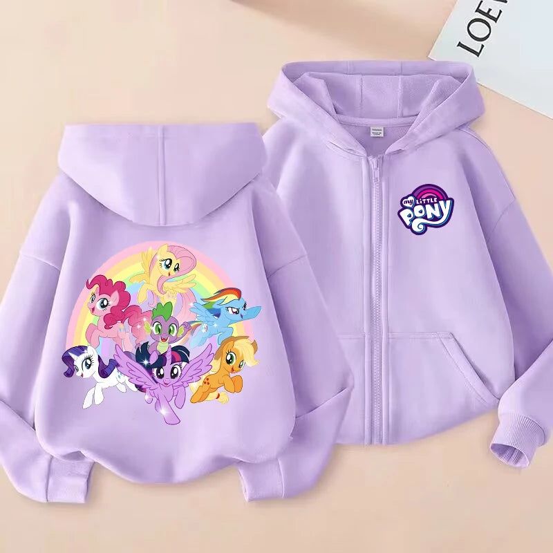 Gilet à Capuche Licorne My Little Pony - Veste Zippée Fille Printemps Automne