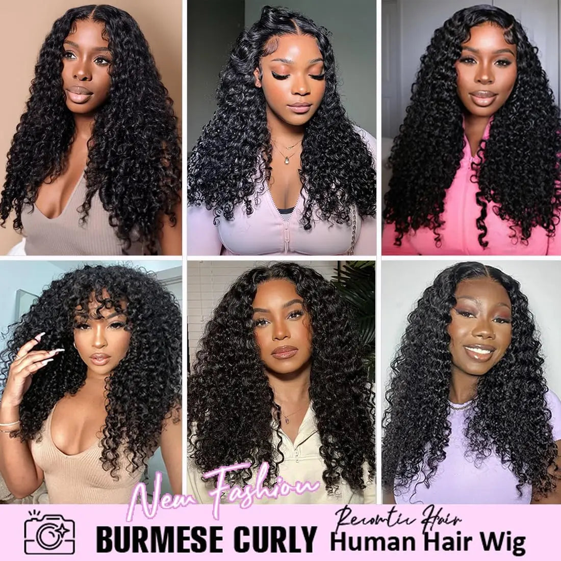 Perruque Lace Frontal 13x4 Burmese Curly - Cheveux Naturels Brésiliens Deep Wave HD Lace 13x6