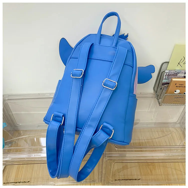 Sac à Dos Enfant Disney Marie & Stitch - Cartable PU Kawaii Fille Casual Outdoor Cadeau Épaules