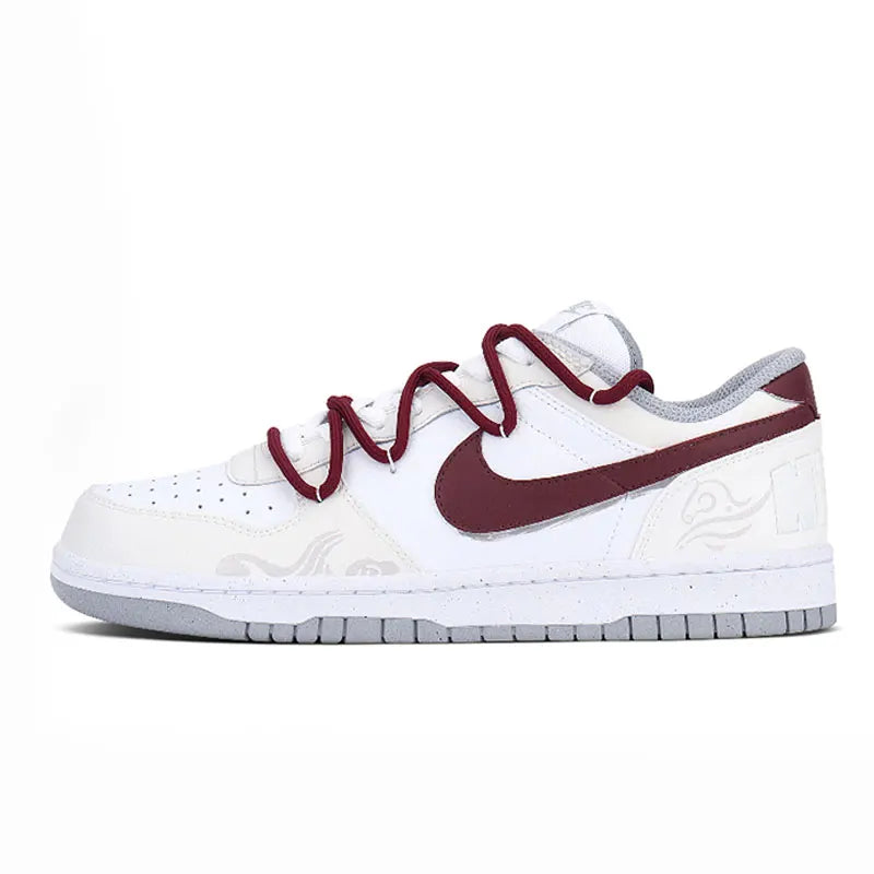 Nike Big Custom – Baskets Homme Cramoisi Blanc Amorti Support Skate