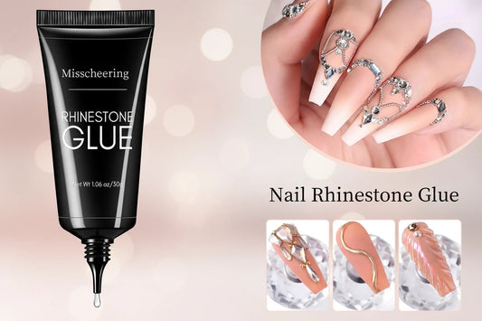 Colle Gel Strass Ongles 30ml - Adhésif Super Fort Décoration Nail Art DIY Cristaux 3D Gemmes Bijoux Paillettes