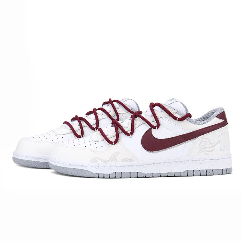 Nike Big Custom – Baskets Homme Cramoisi Blanc Amorti Support Skate