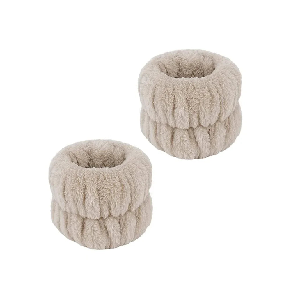 Lot 3pcs Bandeau Spa Serre-Tête Bracelet Lavage Visage - Microfibre Maquillage Serviette Cheveux Absorbant Poignet