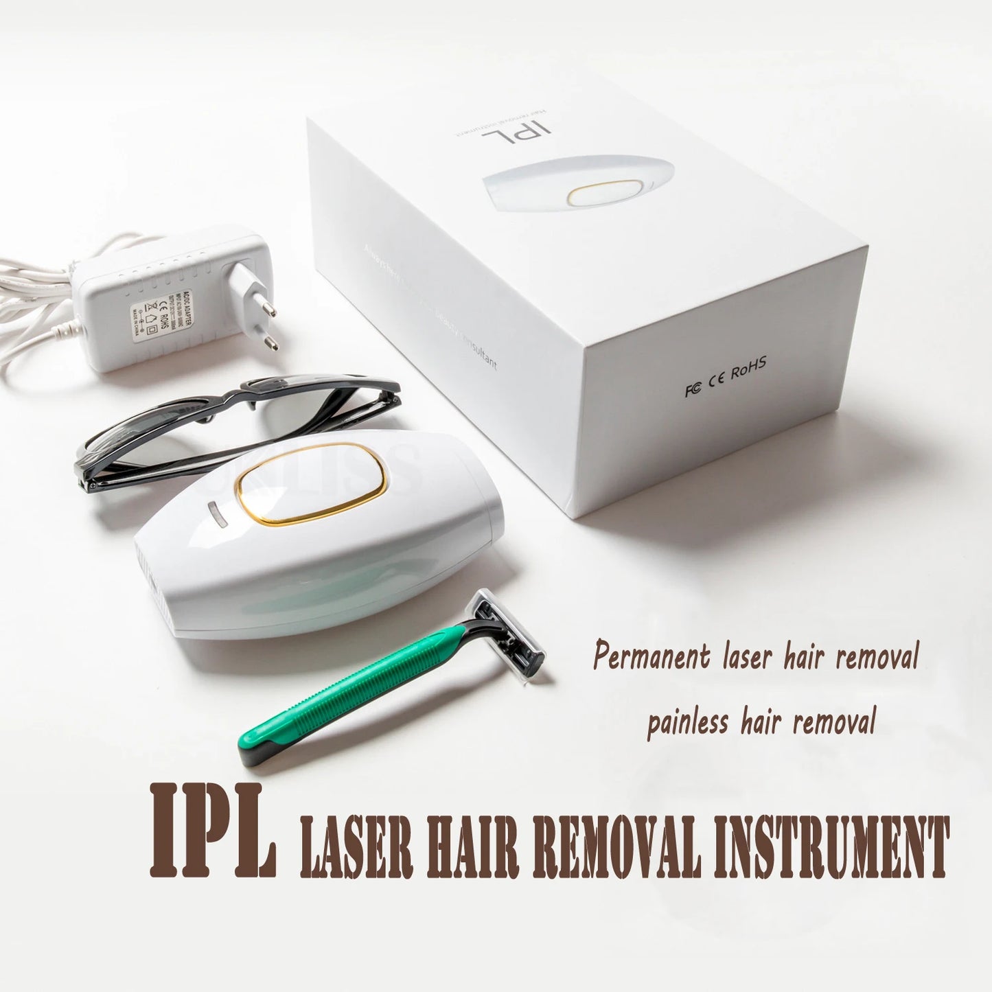 Épilateur IPL Laser Femme 500,000 Flashs - Épilation Permanente Indolore Corps Visage Bikini