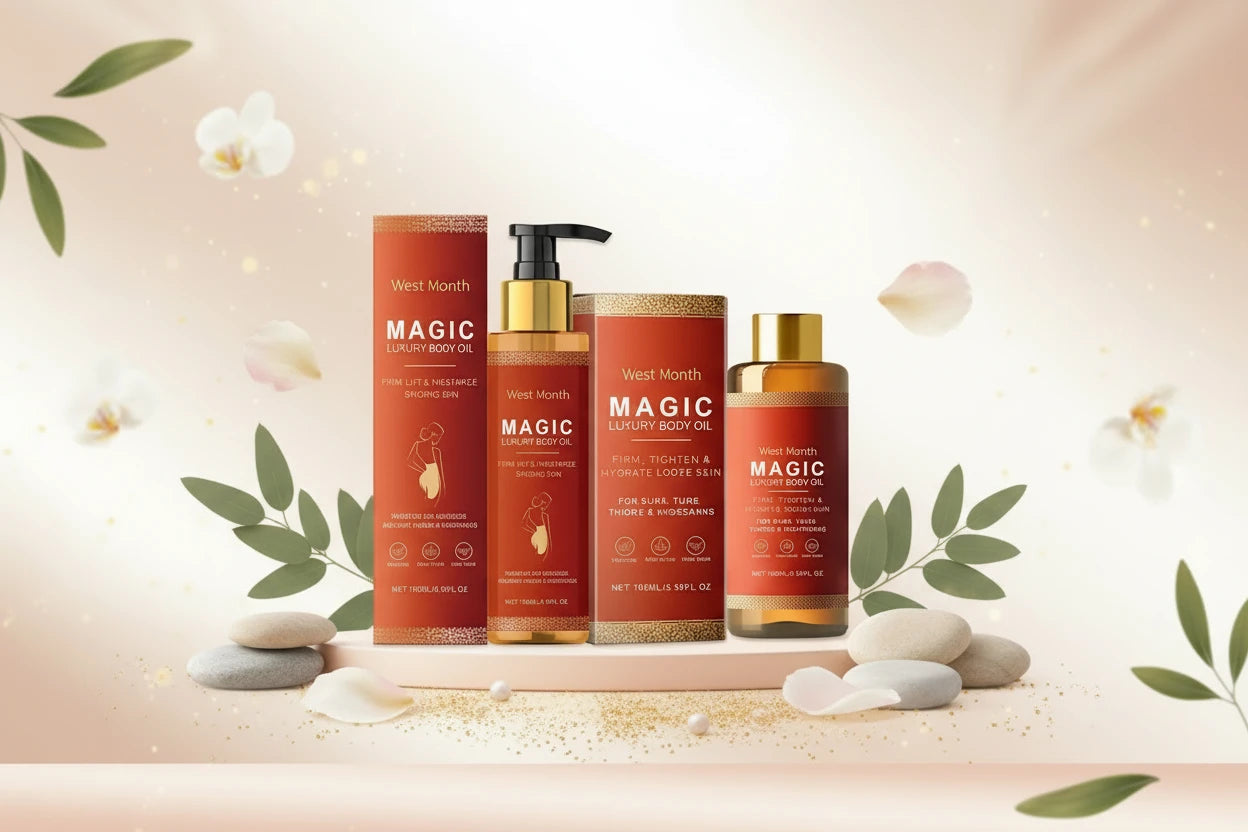 Huile Corps Luxe Magic - Hydratante Profonde Peau Sèche Raffermissante Poitrine Cuisses Réparatrice Nourrissante