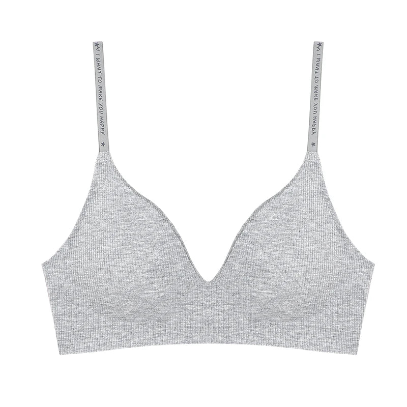 Brassière Femme FINETOO Sans Armature Col V - Rayée Tricot Rembourrée