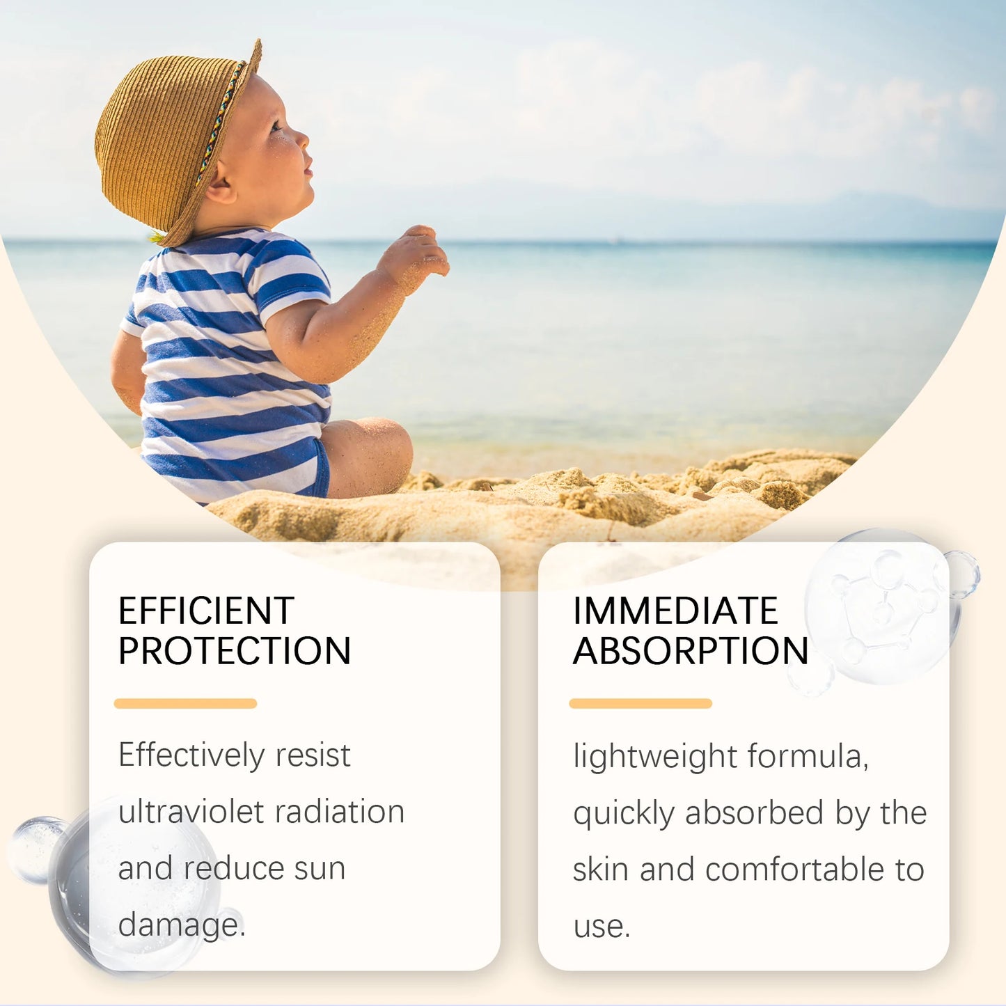 Crème Solaire Enfant SPF 50 - Lot de 2 Légère Hydratante Visage & Corpsu