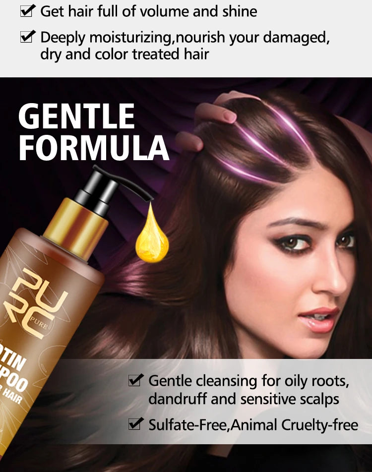 Shampooing et Après-Shampooing Biotine PURC - Soin Capillaire Homme Femme | Huile Croissance Cheveux