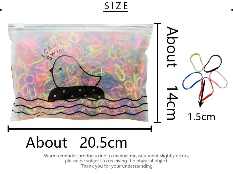 1000pcs Élastiques Cheveux Colorés Jetables - Mini Chouchou Caoutchouc Queue Cheval Accessoires Fille