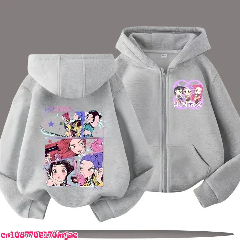 Sweat à Capuche Demon Slayer Enfant - Zip Kimetsu no Yaiba Garçon Fille 3-14 Ans