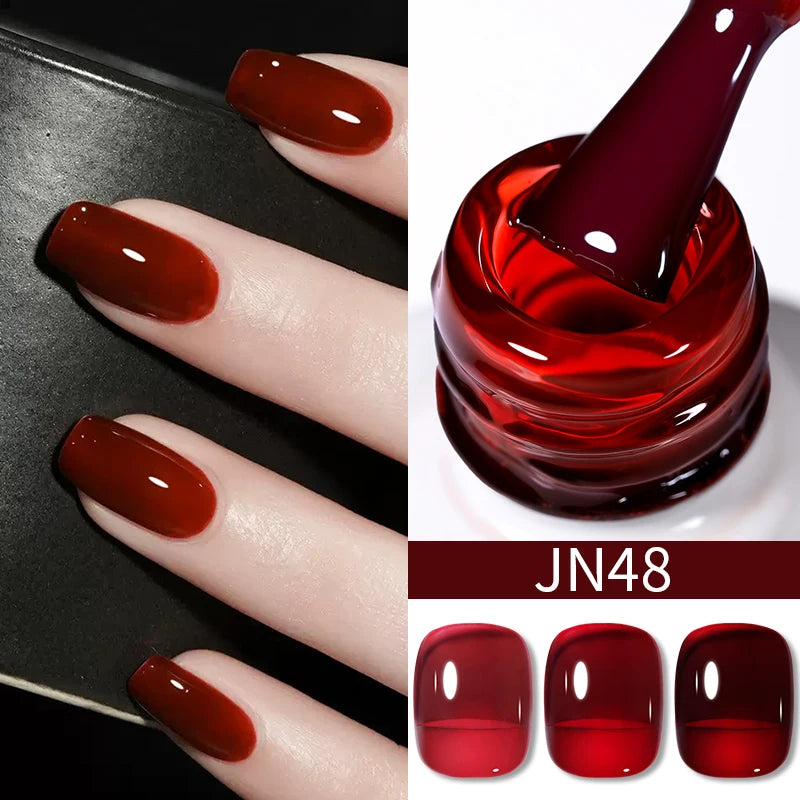 Vernis Gel BORN PRETTY Noir Jelly Nude 10ml - 74 Couleurs Translucide Semi-Permanent UV LED Nail Art DIY Maison