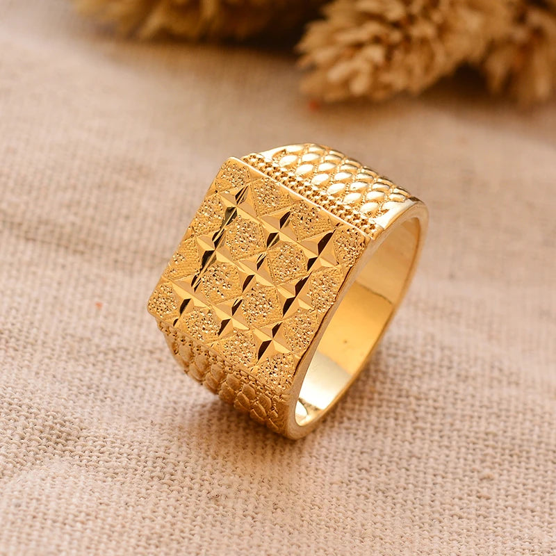 Bague Homme Couleur Or - Style Dubai Moyen-Orient