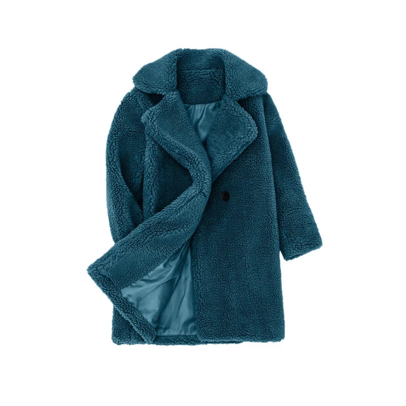 Veste Laine d'Agneau Enfant - Manteau Chaud Hiver Polaire - Boutons Simple Rangée 2-14 Ans