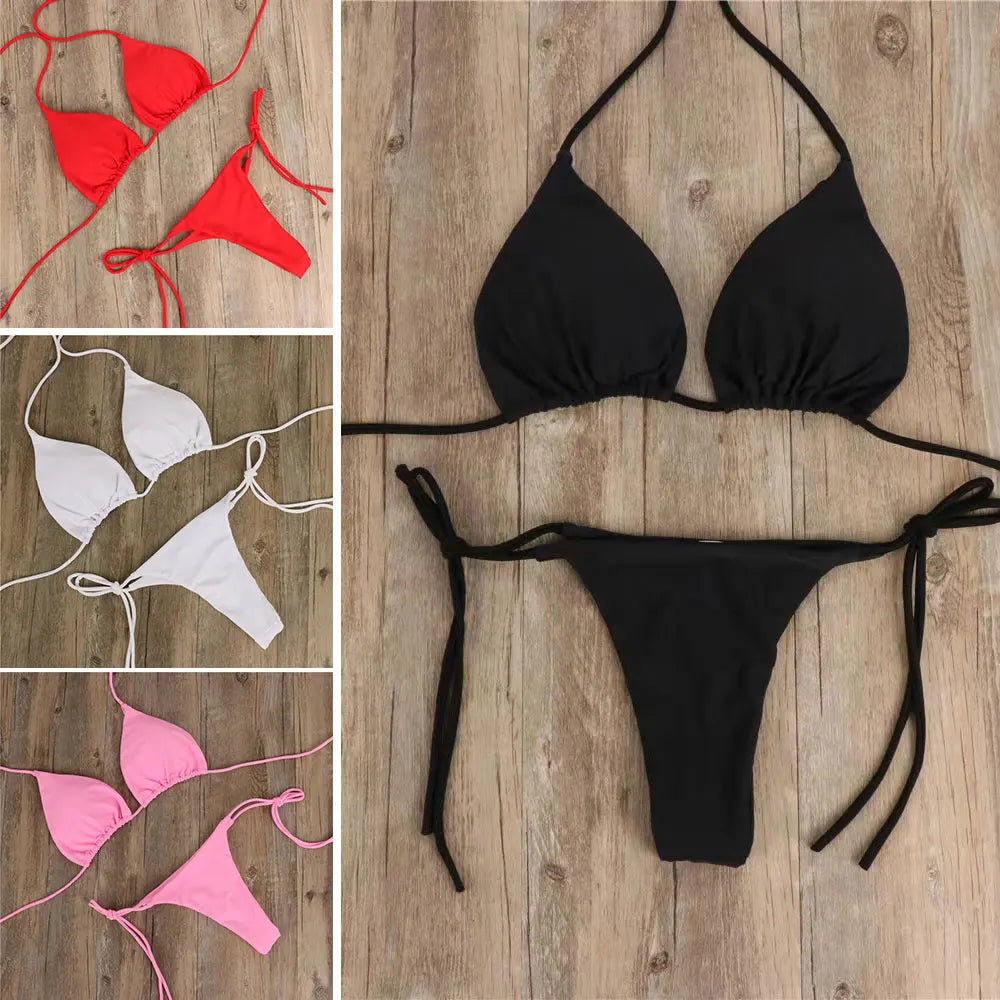 Bikini Femme Sexy Push-Up Été - Maillot 2 Pièces String Plage Beachwear