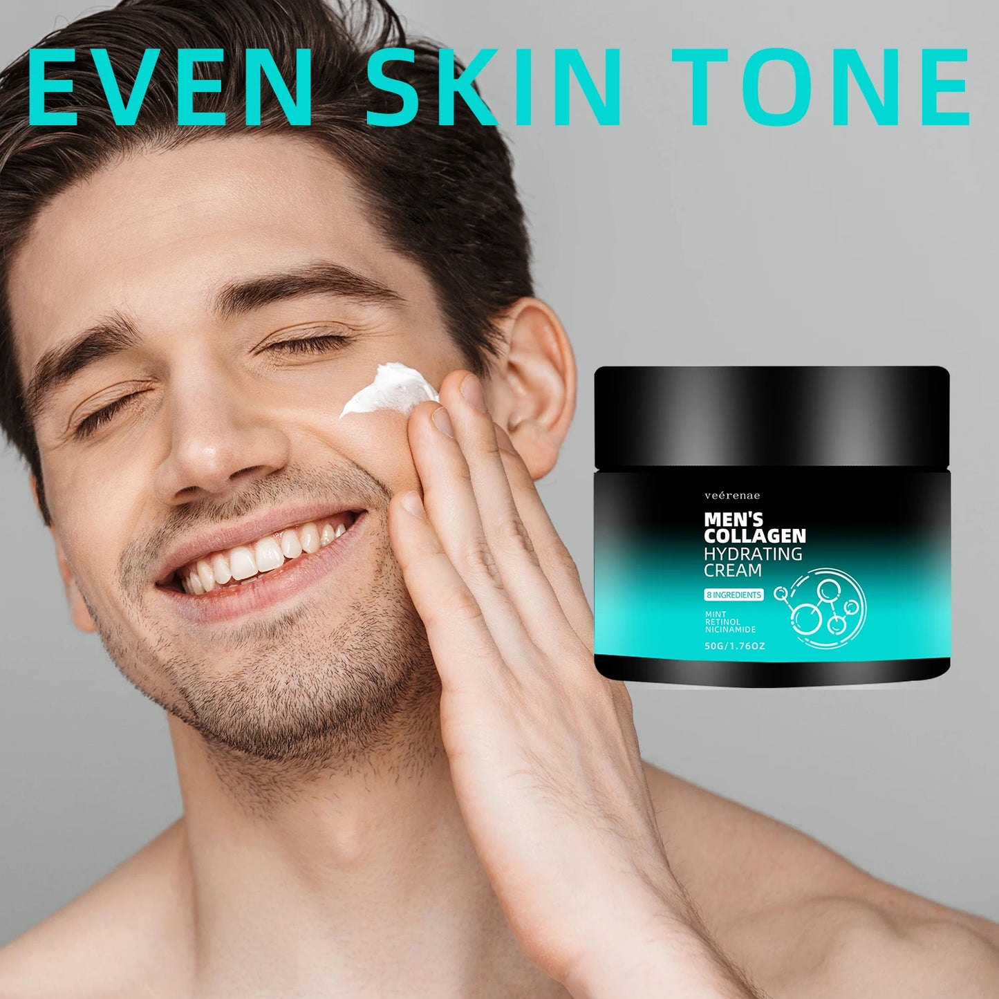 Crème Hydratante Collagène Homme vérenae - Raffermissante Équilibre Sébum Hydratation Profonde Formule Soin Avancée