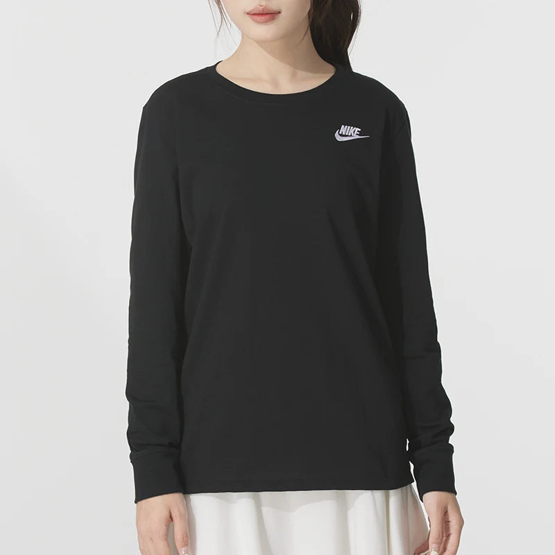 T-shirt Manches Longues Femme Nike – Col Rond, Coton, Sport & Casual