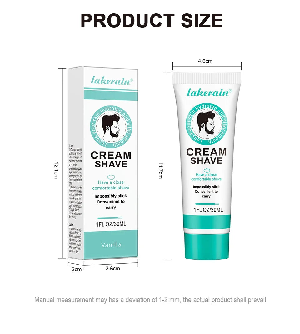 Crème à Raser Naturelle Homme - Mousse Riche Adoucit Barbe Rasage Facile Tous Types de Barbe