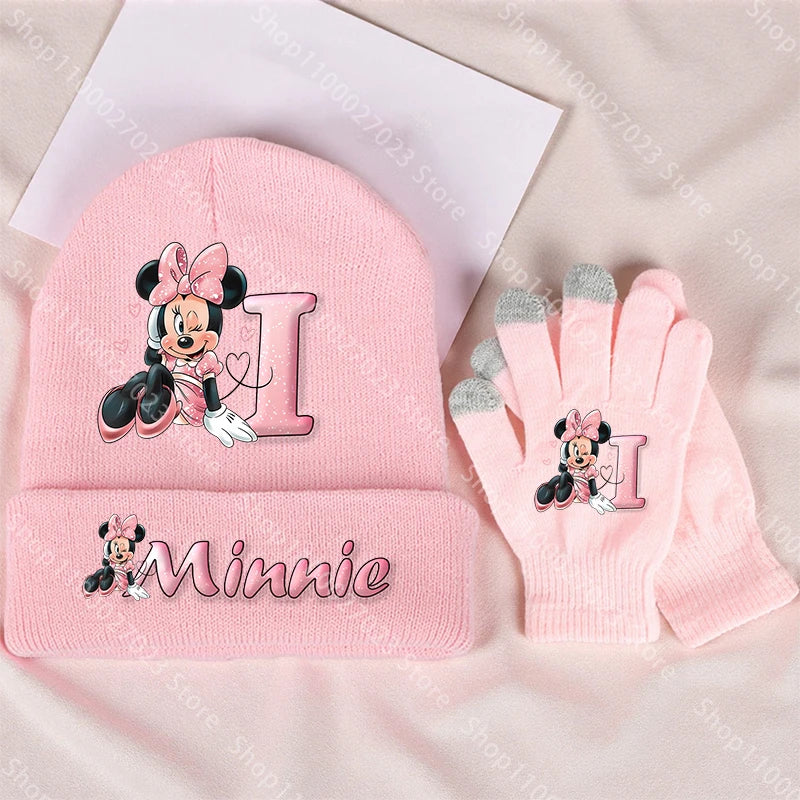 Ensemble Bonnet & Gants Fille Minnie Mouse - Tricot Chaud Disney Hiver