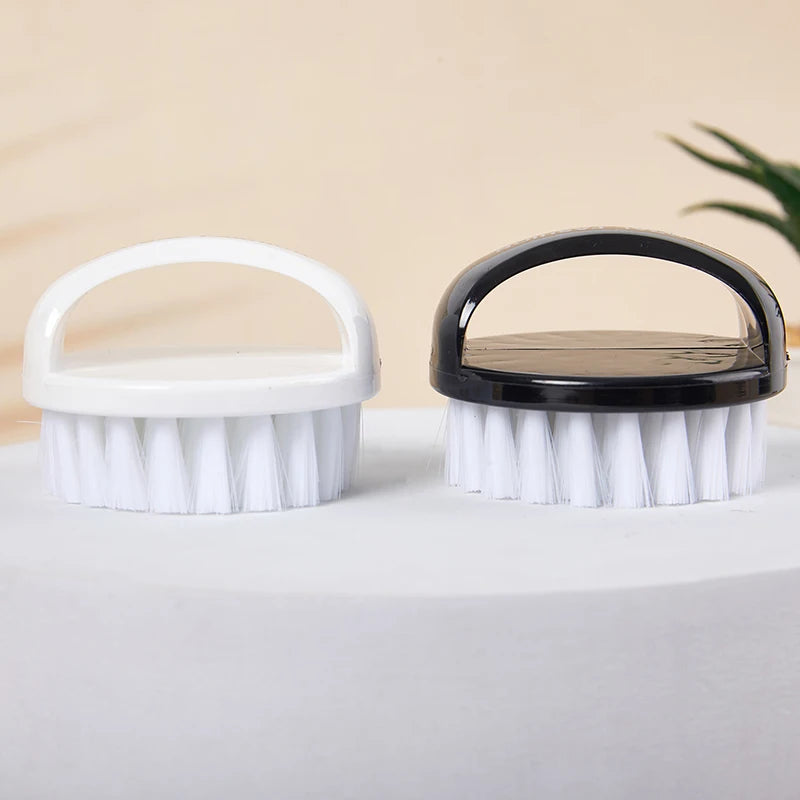 Brosse à Ongles Ronde Plastique Portable - Douce Nail Art Pédicure Nettoyage Poussière Lime Voyage Déplacement