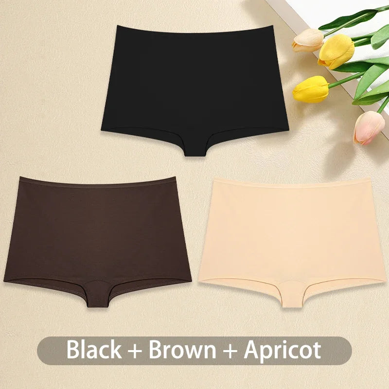 Lot de 3 Culottes Femme Coton - Boxers Taille Basse Seamless Confortables