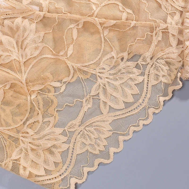Lot 4 Culottes Femme Dentelle Sexy - String Taille Basse Broderie Florale Respirant Confort