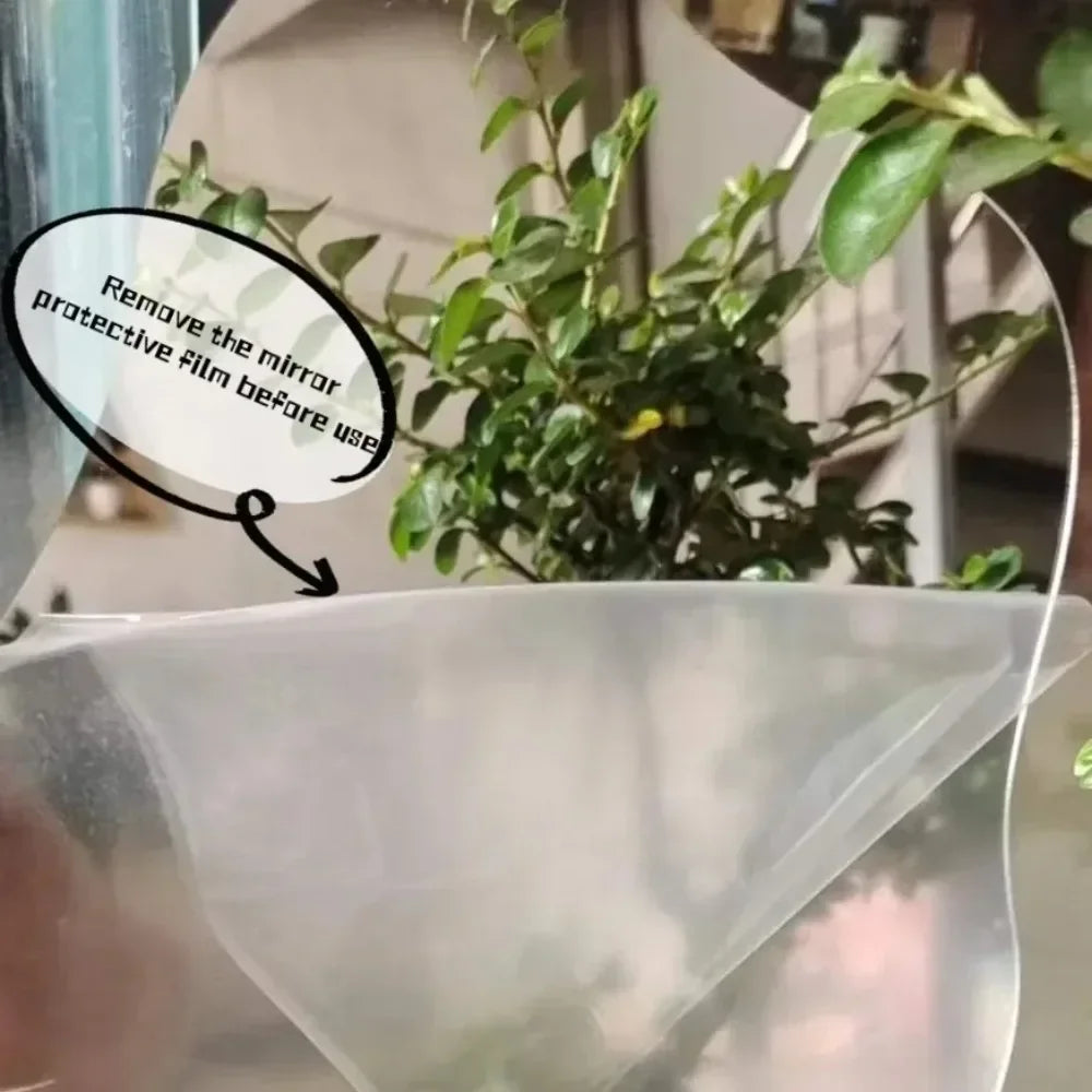 Miroir Décoratif Acrylique Base Bois - Minimaliste Irrégulier Maquillage Chambre Coiffeuse Beauté Cosmétiques