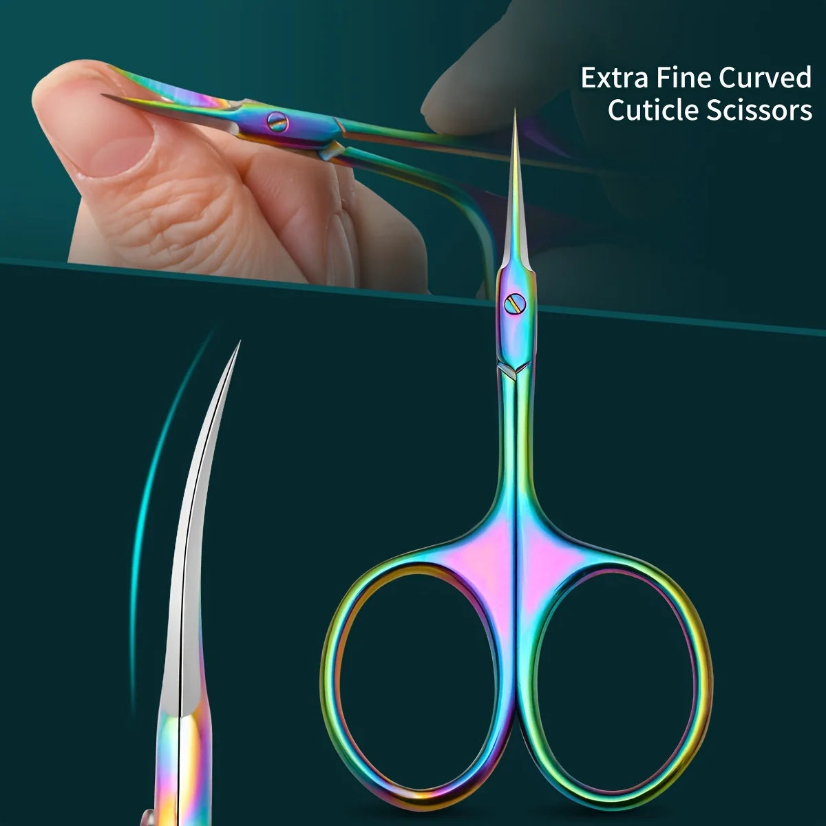 Ciseaux Cuticules Courbés Professionnels Homme Femme - Outil Soin Ongles Multifonction Manucure Pédicure Précision