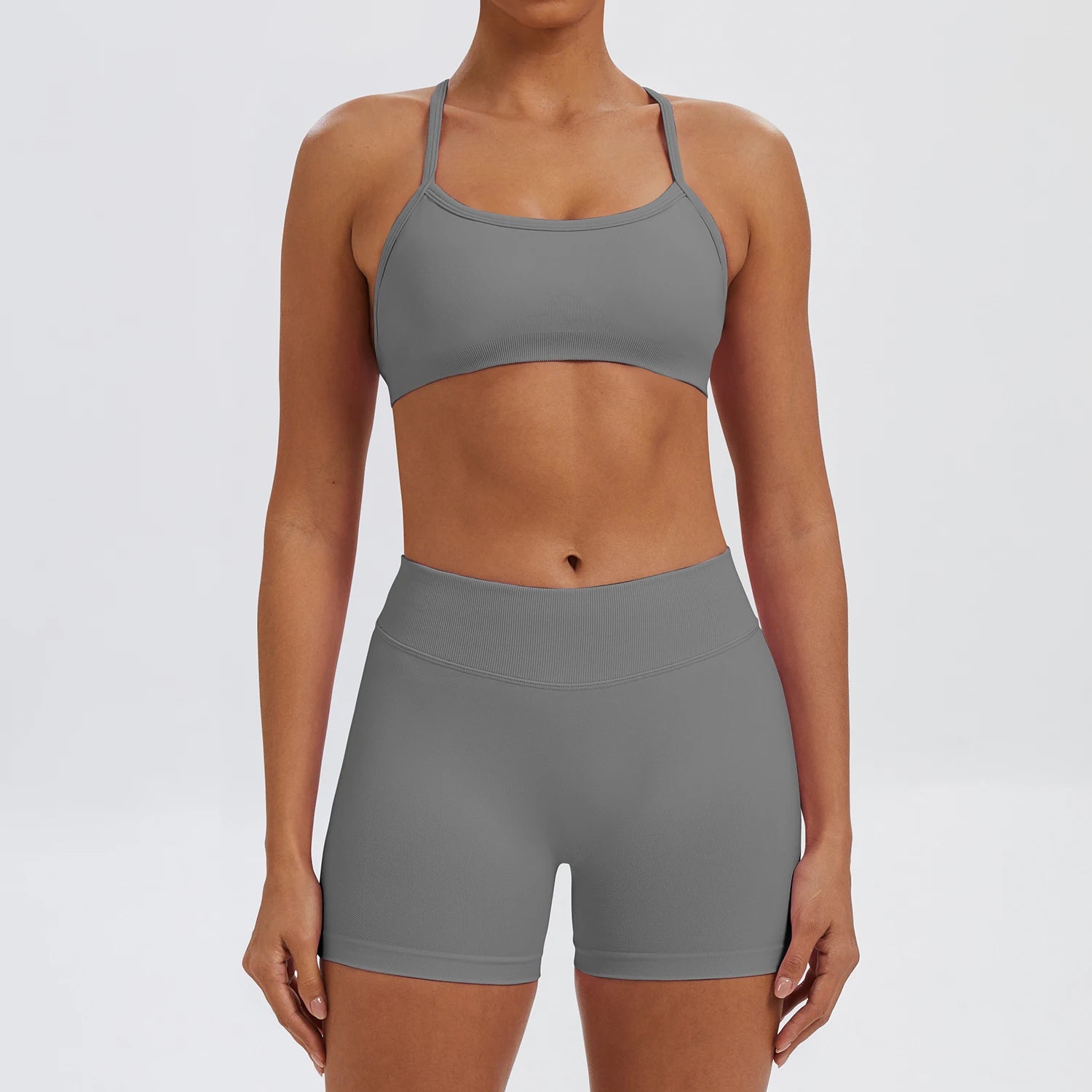 Ensemble Sport Femme 2 Pièces Sans Coutures – Top & Legging Yoga
