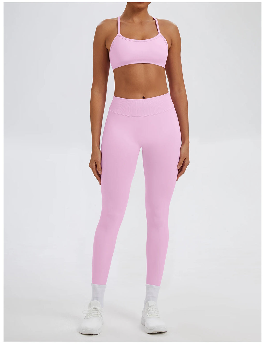 Ensemble Sport Femme 2 Pièces Sans Coutures – Top & Legging Yoga