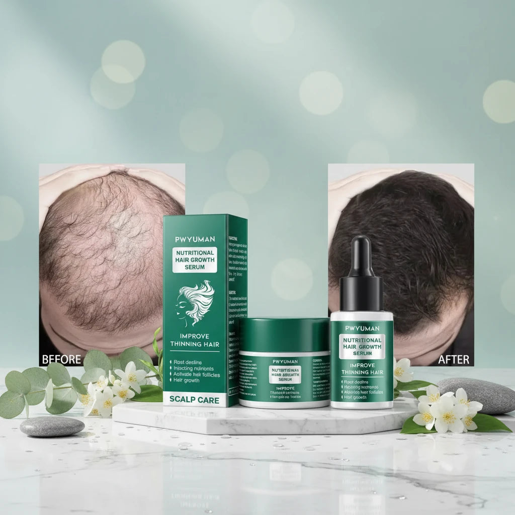 Sérum Croissance Cheveux Rapide 7 Jours - Anti-Chute Repousse Huile Essentielle Réparation Racines Soin Femme Homme