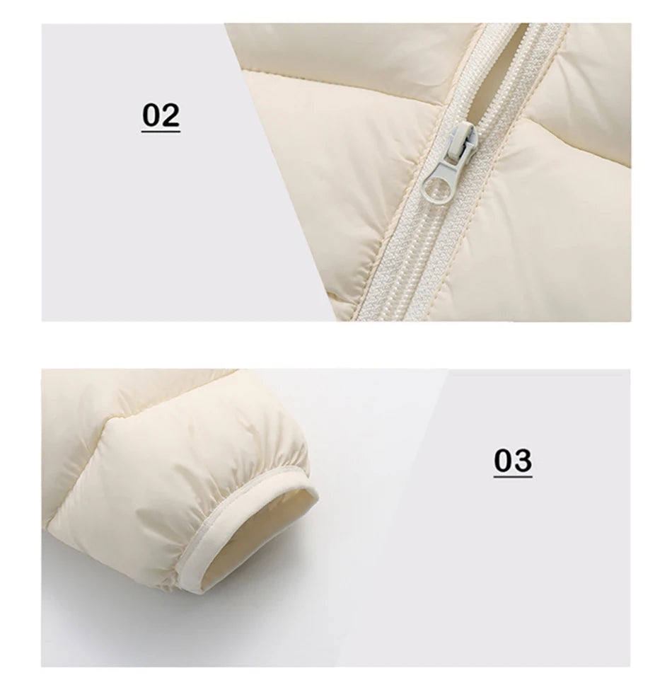 Veste à Capuche Enfant Automne Hiver 2025 - Parka Chaude Zippée Poches Garçon Fille