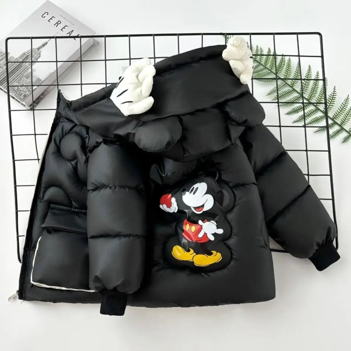 Doudoune Mickey Mouse Garçon - Manteau Hiver Chaud Capuche + Sac