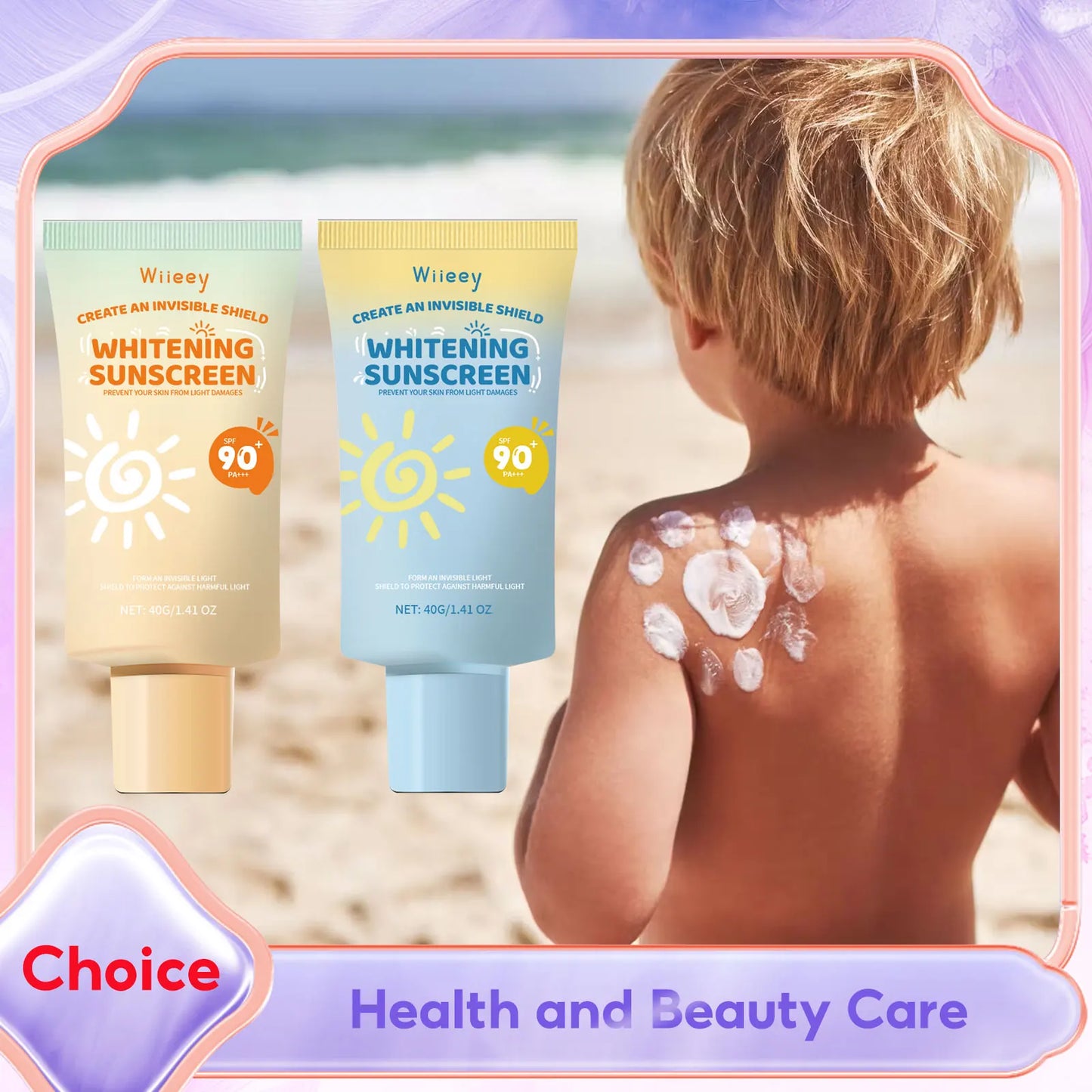 Crème Solaire Enfant SPF 50 - Lot de 2 Légère Hydratante Visage & Corpsu