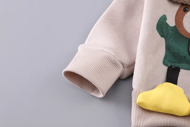 Ensemble 3 Pièces Bébé Hiver - Sweat + Pantalon + Gilet à Capuche - Vêtements Chauds Automne