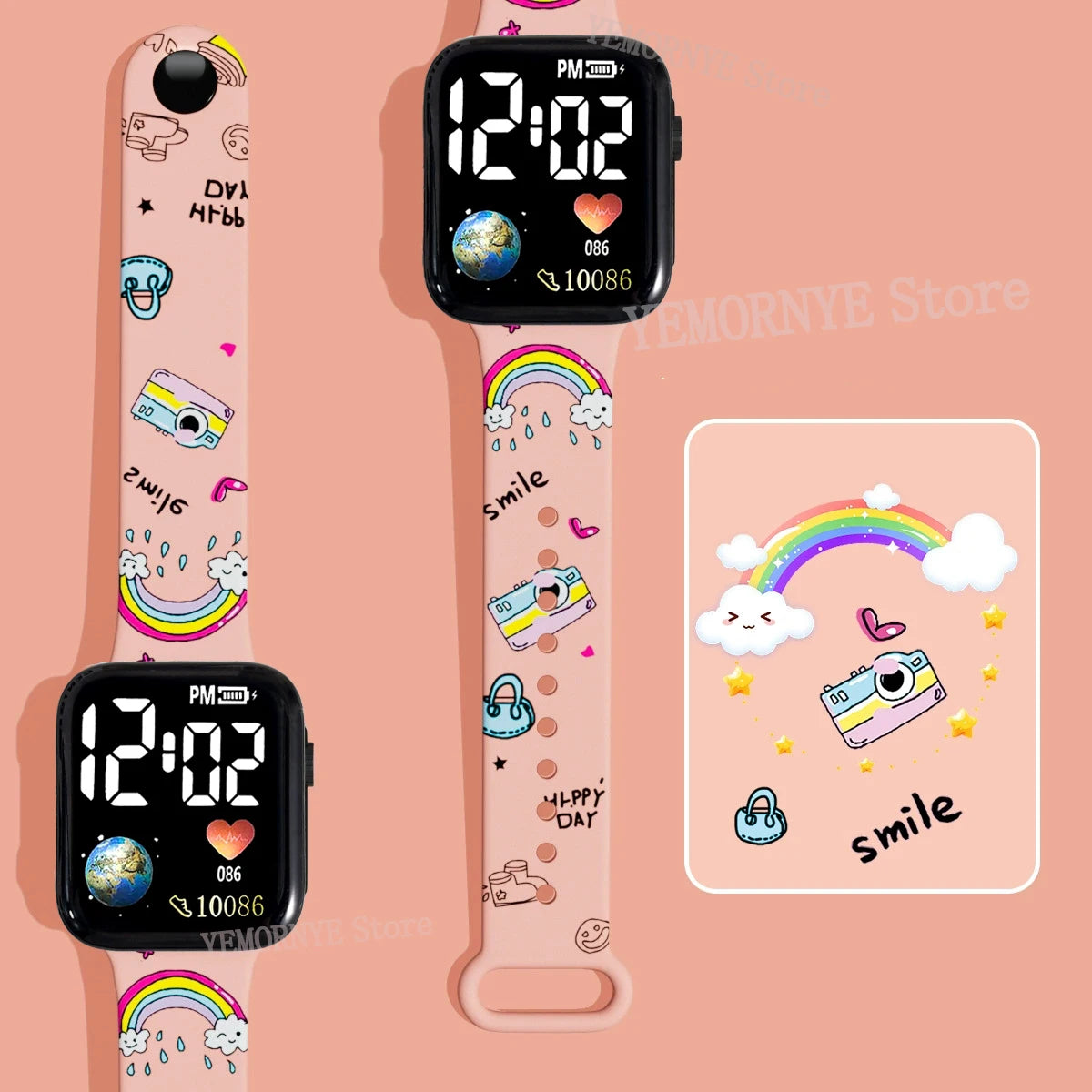 Montre Digitale Enfant Disney Stitch & Lio - LED Cartoon Imprimé Cadeau Anniversaire Jouet