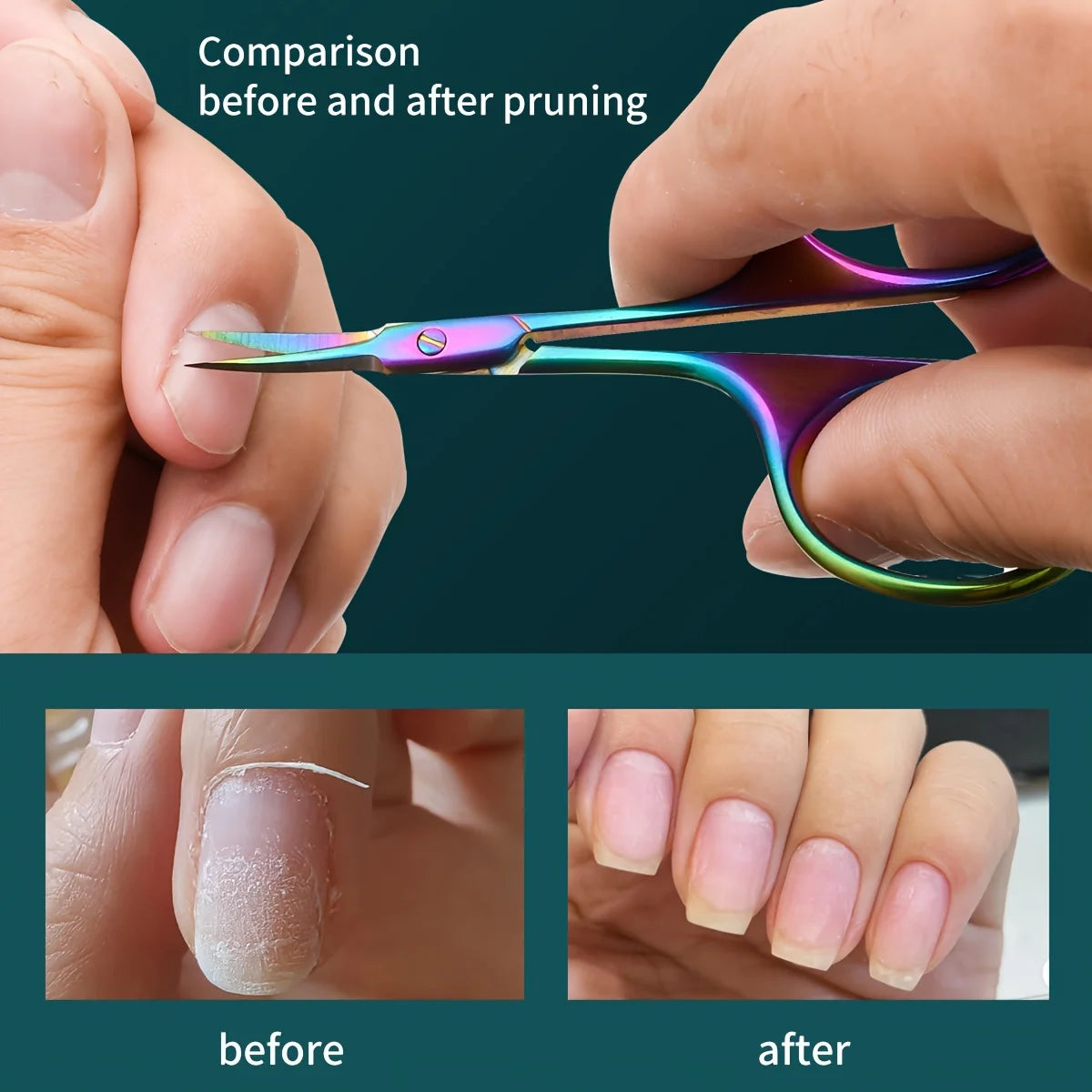 Ciseaux Cuticules Courbés Professionnels Homme Femme - Outil Soin Ongles Multifonction Manucure Pédicure Précision