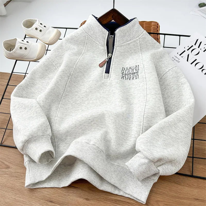 Sweat GarçonPeluche - Col Montant Chaud Automne Hiver