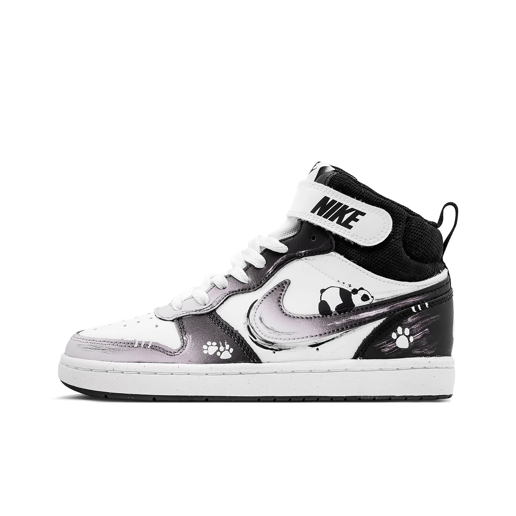 Sneakers Nike Court Borough 2 Bear Meow Unisexe – Cuir Antidérapant Mi-Montante