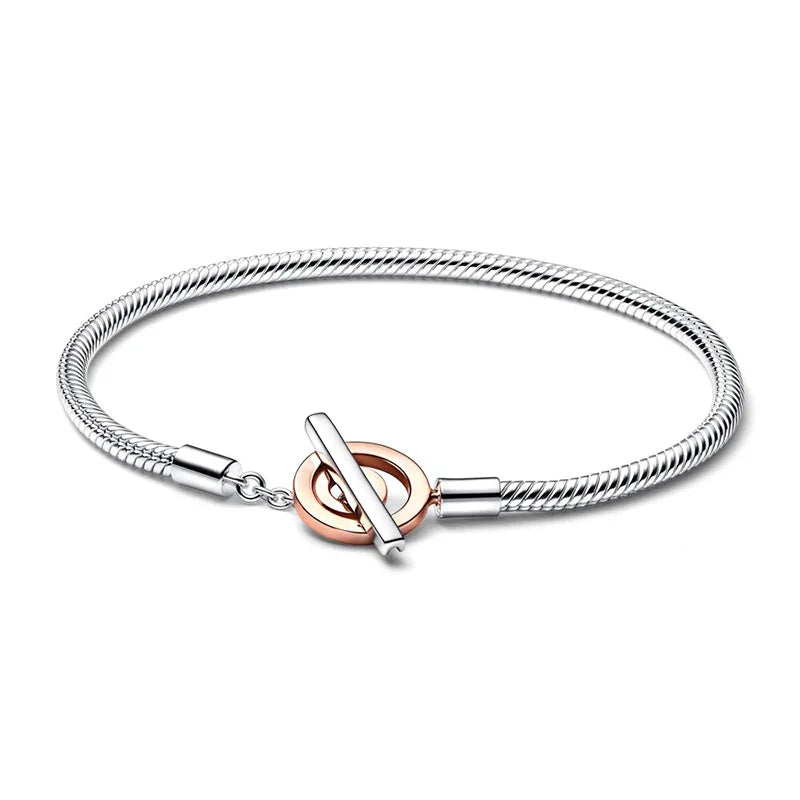 Bracelet Argent 925 Saint-Valentin Amour Romantique - Bijou Femme Multi-Style DIY Haut de Gamme