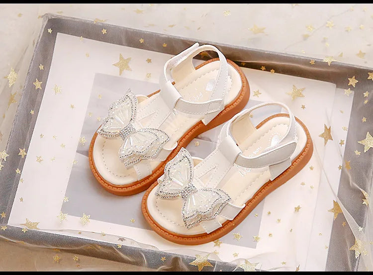 Sandales Fille Été Papillon - Chaussures Princesse Semelle Souple Bout Ouvert Mode Polyvalente