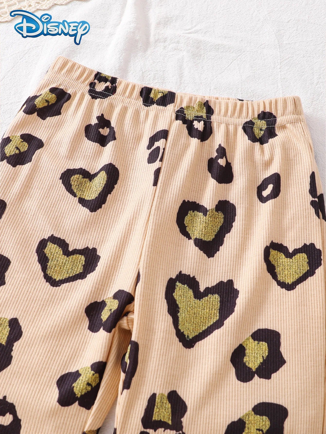 Ensemble Bébé Fille Mickey Mouse Disney - Sweat Léopard + Pantalon Pattes d'Éléphant Automne Hiver