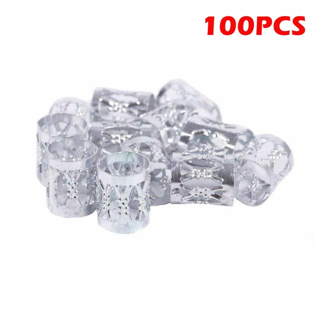 Anneaux Clips Dreadlocks Or Argent Multicolore - Perles Tresses Ajustables Bijoux Cheveux Ornements Accessoires Coiffure