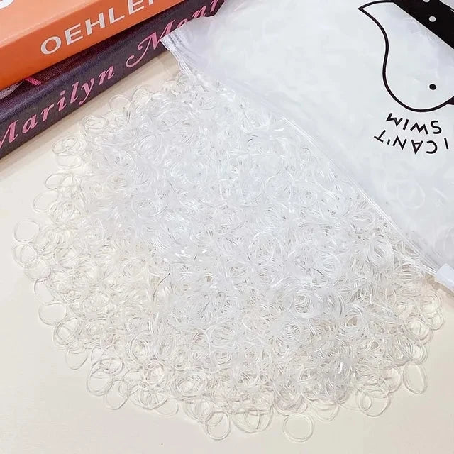 1000pcs Élastiques Cheveux Colorés Jetables - Mini Chouchou Caoutchouc Queue Cheval Accessoires Fille