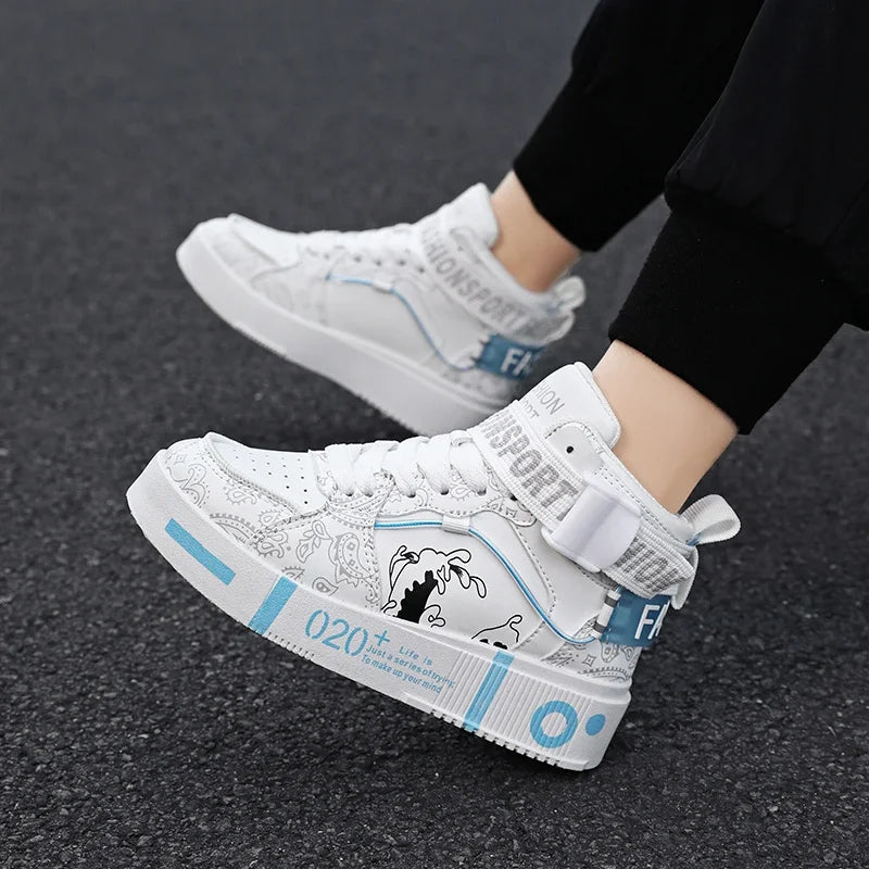 Baskets Montantes Enfant - Chaussures Sport Basketball Garçon Fille Casual Marche 26-37