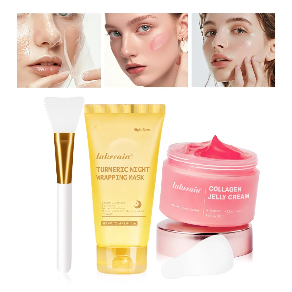 Crème Gelée Collagène Hydrolysé - Masque Nuit Hydratant Raffermissant Peel-Off