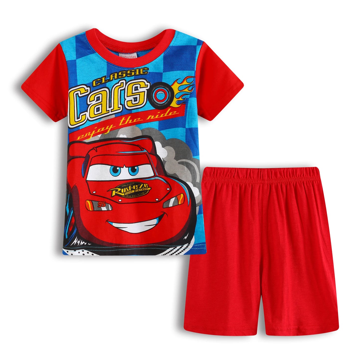 Pyjama Été Enfant Cars Flash McQueen 2 Pièces - T-shirt + Short