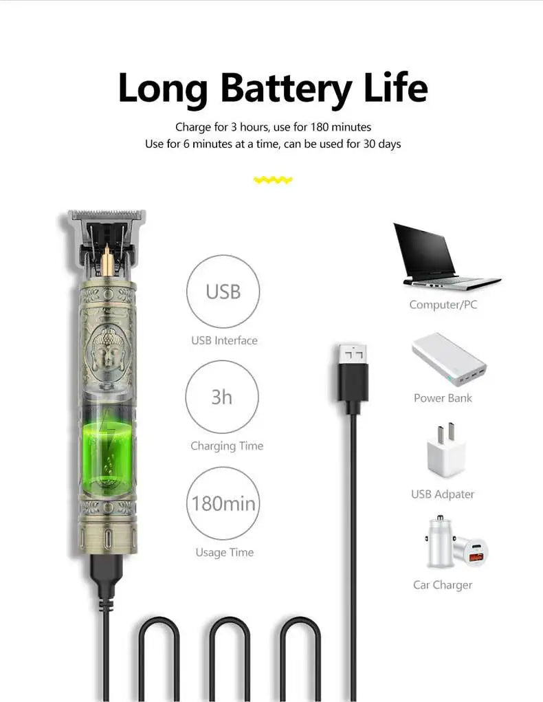 Tondeuse Cheveux Rétro T9 Électrique - Set Complet Barbier Homme Rasoir Zones Sensibles Pro Lence