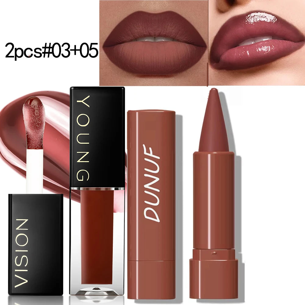 Crayon Contour Lèvres Dégradé Mat Velouté - Application Douce Rouge à Lèvres Lèvres Définies Élégantes